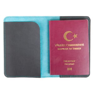 PASAPORTLUK TURKUAZ DERİ