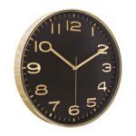 HADES406 SİYAH-ALTIN METALİZE ÇERÇEVE DUVAR SAATİ(380 MM)