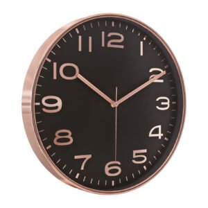 HADES406 SİYAH-BAKIR METALİZE ÇERÇEVE DUVAR SAATİ(380 MM)