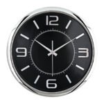 HELLEN404 SİYAH-GÜMÜŞ METALİZE ÇERÇEVE DUVAR SAATİ (420MM)