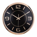 HELLEN404 SİYAH-BAKIR METALİZE ÇERÇEVE DUVAR SAATİ (420MM)